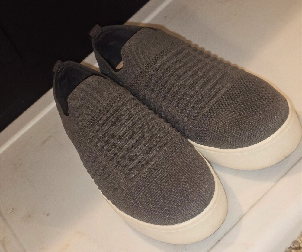 Dunes Women's Memory Foam Slip-On Knit Sneakers - Navy Blue, Size 8